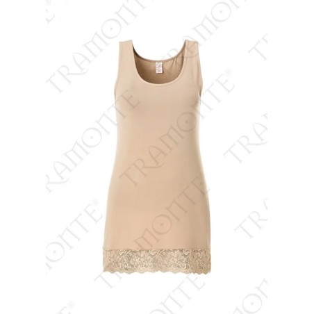 Sottoveste donna Tramonte spalla larga in micromodal con pizzo sotto