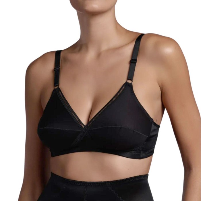 Reggiseno donna Lepel in microfibra senza ferretto con coppe in cotone incrociate