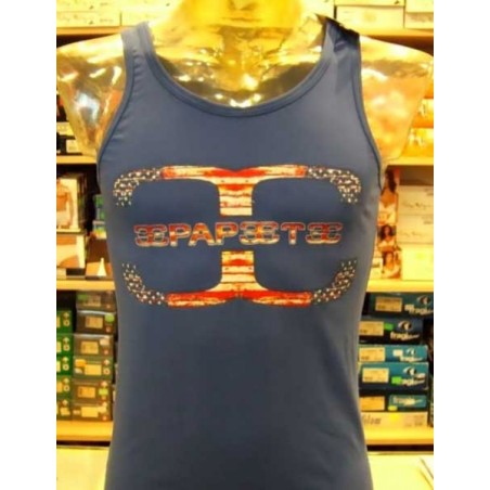 Canotta uomo Papeete con logo grande versione America