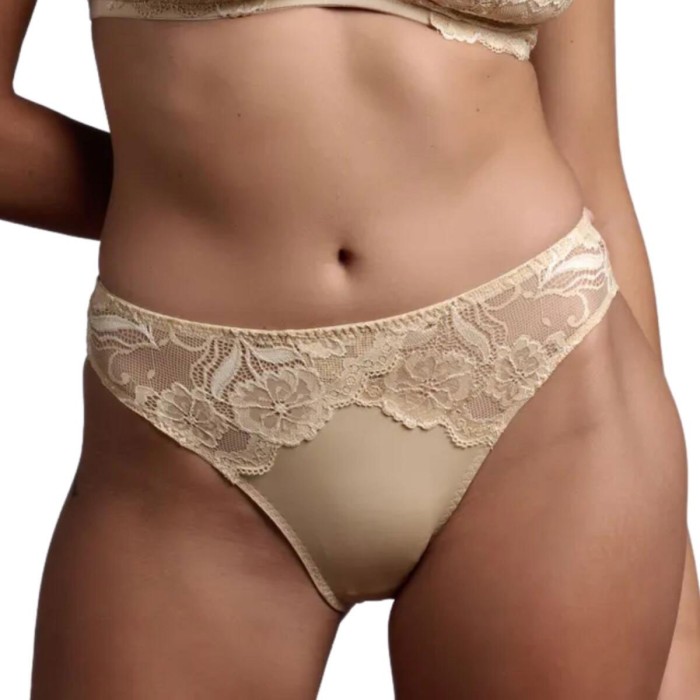 Slip donna Lepel in microfibra con inserti di pizzo davanti e liscio dietro