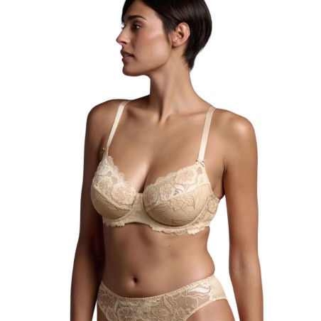 Reggiseno donna Lepel con ferretto e non imbottito tutto pizzo con ali di sostegno