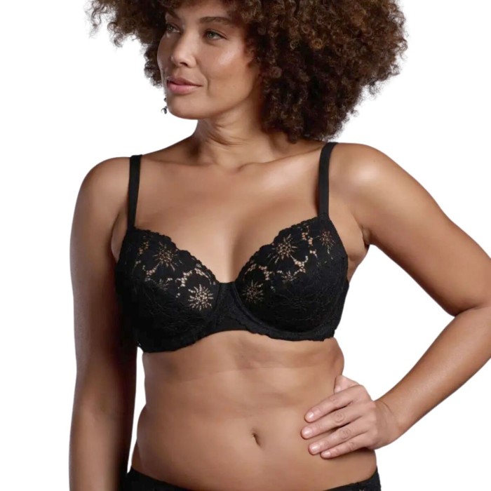 Reggiseno Lepel a balconcino in cotone e pizzo con ferretto e non imbottito
