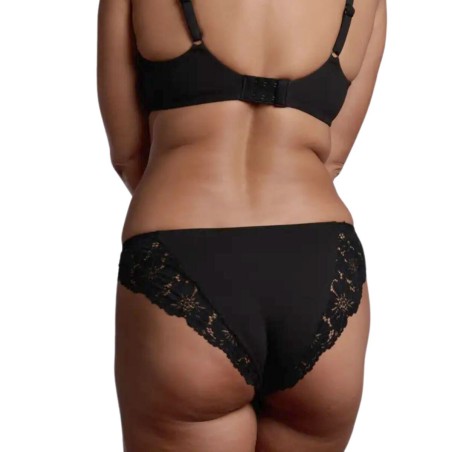 Brasiliana donna Lepel in cotone con sgambature in pizzo floreale