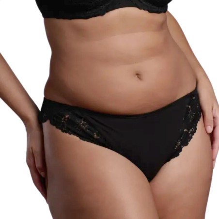 Brasiliana donna Lepel in cotone con sgambature in pizzo floreale