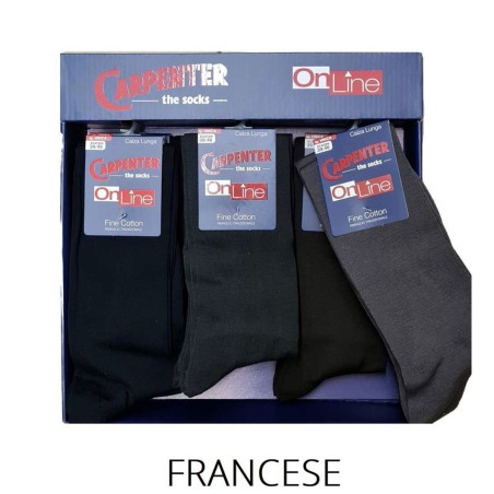 6 Paia di Calze uomo Carpenter lunghe in fine cotone elasticizzato tinta unita