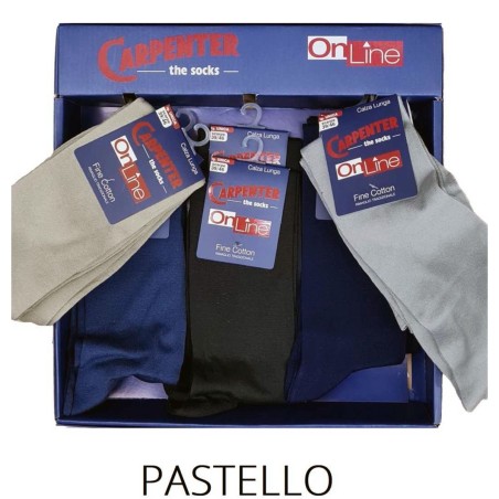 6 Paia di Calze uomo Carpenter lunghe in fine cotone elasticizzato tinta unita