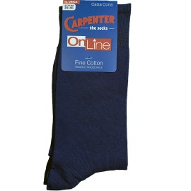 6 Paia Calze uomo Carpenter corti in cotone fine elasticizzato tinta unita