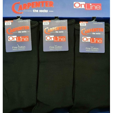 6 Paia di Calze uomo Carpenter corte in cotone fine elasticizzato con elastico smollato