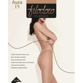 3 Collant da donna Filodoro Diva o Aura 15 denari velatissimi opaco tutto nudo