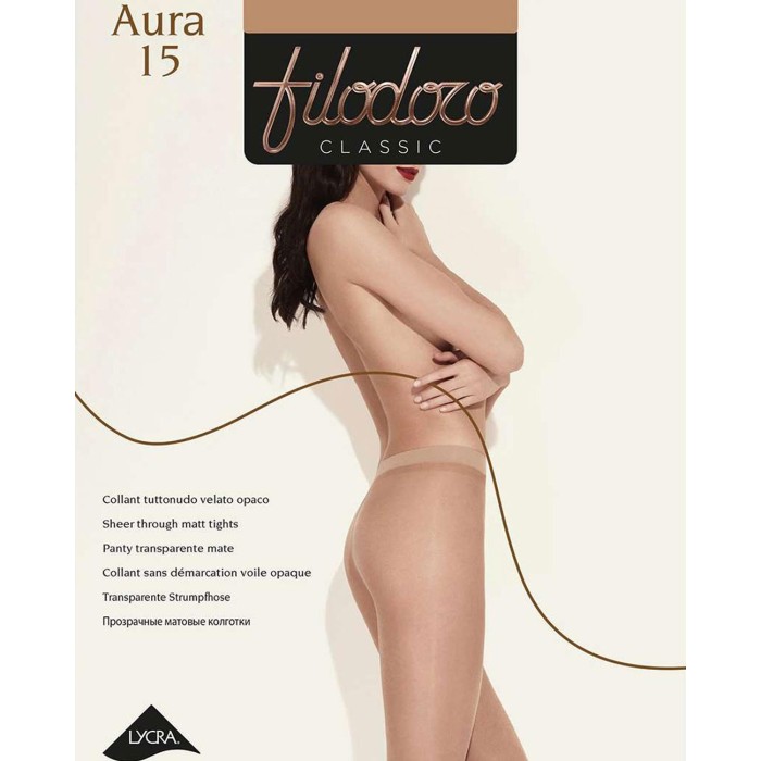 3 Collant da donna Filodoro Diva o Aura 15 denari velatissimi opaco tutto nudo