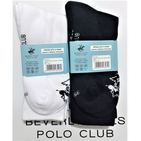 4 Paia di Calzini unisex Beverly Hills Polo Club tennis corte in spugna con logo