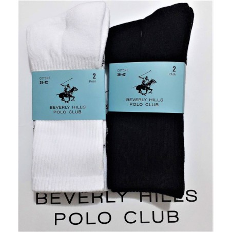 4 Paia di Calzini unisex Beverly Hills Polo Club tennis corte in spugna con logo
