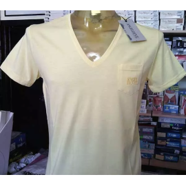 T-shirt uomo Angel Devil manica corta scollo V ampio con taschino e logo ricamato