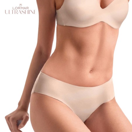 Slip donna Lormar Midi in microfibra effetto seta con taglio vivo dietro