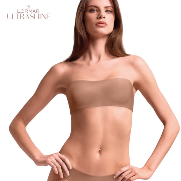 Reggiseno donna Lormar fascia in microfibra senza ferretto con coppe supersoft
