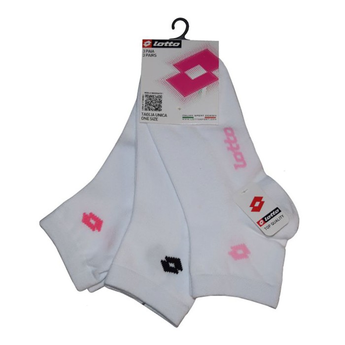3 Paia Calzini donna Lotto corte in cotone elasticizzato con logo