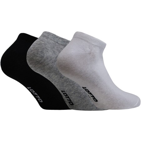 3 Paia Calze uomo Lotto salva piede corte in cotone elasticizzato con logo