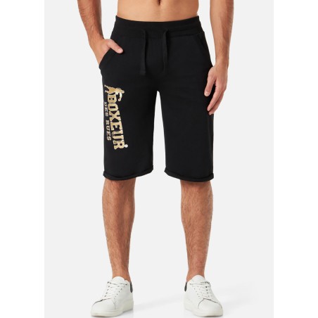 Pantaloncino uomo Boxeur Des Rues sportivo in cotone con stampa logo Oro