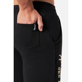 Pantaloncino uomo Boxeur Des Rues sportivo in cotone con stampa logo Oro 2