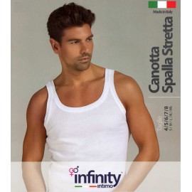 3 Canottiere uomo Infinity a spalla stretta in jersey di cotone a costina 1-1