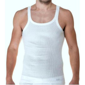 3 Canottiere uomo Infinity a spalla stretta in jersey di cotone a costina 1-1 2