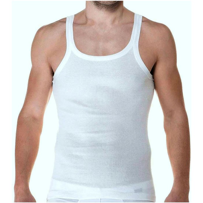 3 Canottiere uomo Infinity a spalla stretta in jersey di cotone a costina 1-1