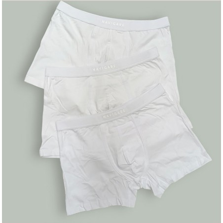 3 Boxer uomo Navigare in cotone bi-elastico con elastico interno e logo