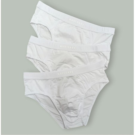 3 Slip uomo Navigare in cotone bi-elastico con elastico interno e logo
