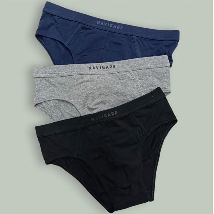 3 Slip uomo Navigare in cotone bi-elastico con elastico interno e logo