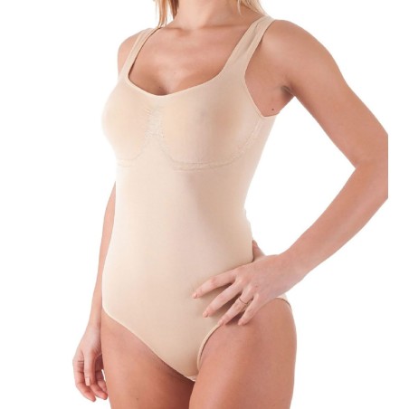 Body donna Bellissima in microfibra modellante senza ferretto a controllo differenziato