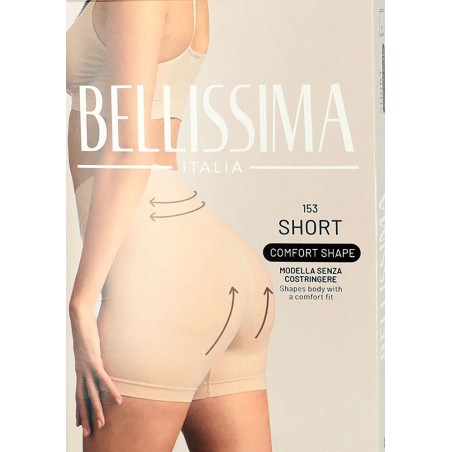 Guaina short donna Bellissima modellante con gamba Push Up a vita alta