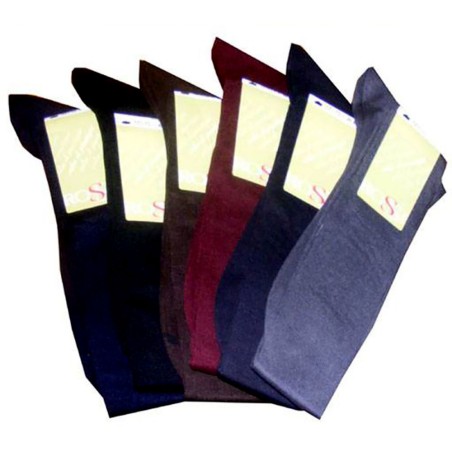 6 Paia di Calze uomo Rossi corte in filo scozia resistenti a costina fine