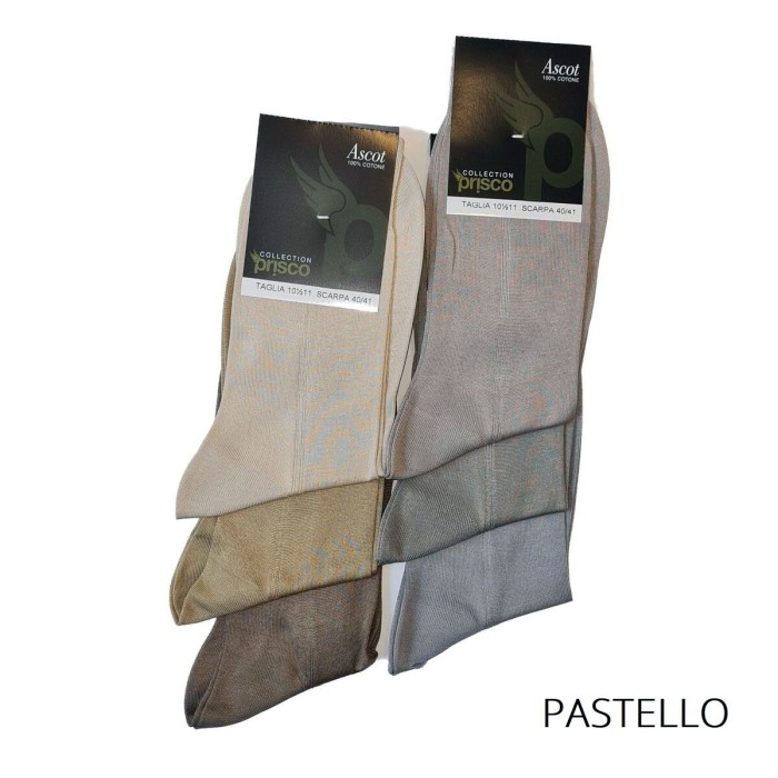 6 Paia di Calze uomo Prisco lunghe e classiche in leggero e morbido cotone