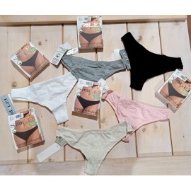 Slip brasiliana donna SieLei cotone biologico elasticizzato, bordi piatti 2