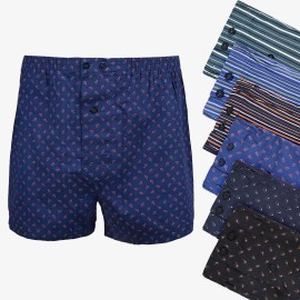3 Boxer uomo Coveri in cotone fantasia cravatta con apertura bottone 2