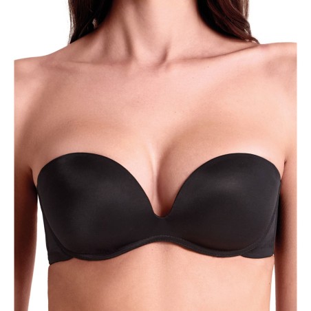 Reggiseno donna Lormar fascia imbottita Push Up senza ferretto +1 taglia