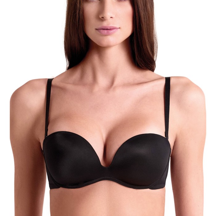 Reggiseno donna Lormar fascia imbottita Push Up senza ferretto +1 taglia