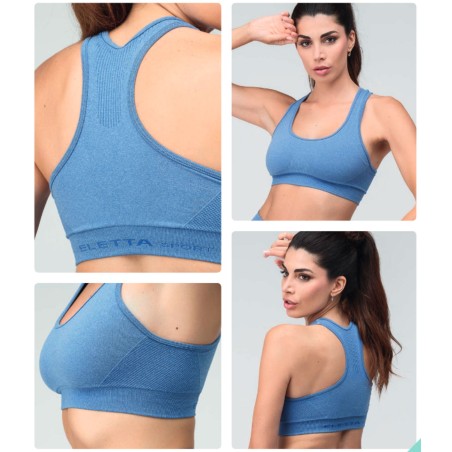Top reggiseno donna Eletta Milano sportivo in tessuto tecnico senza cuciture