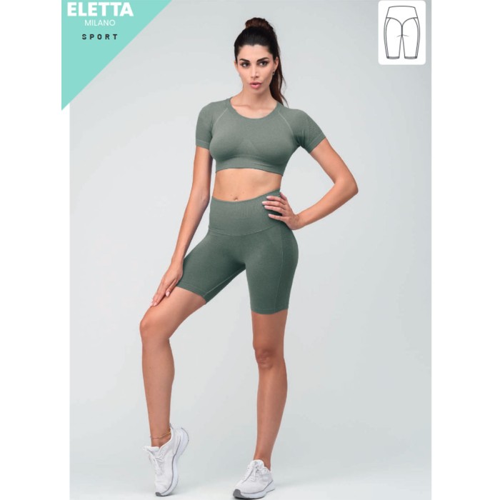 Ciclista donna Eletta Milano in microfibra seamless effetto pancia piatta e push up