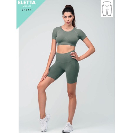 Ciclista donna Eletta Milano in microfibra seamless effetto pancia piatta e push up