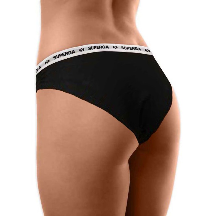 Slip donna Superga sportivo in cotone elasticizzato con elastico esterno loggato