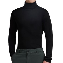 Maglia uomo Liabel manica lunga con collo dolcevita liscio in misto lana liscio