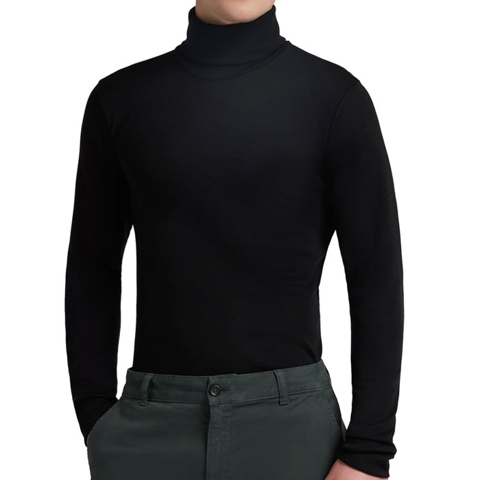 Maglia uomo Liabel manica lunga con collo dolcevita liscio in misto lana liscio