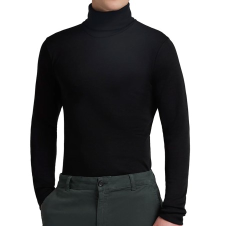 Maglia uomo Liabel manica lunga con collo dolcevita liscio in misto lana liscio