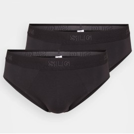 2 Slip uomo Sloggi a vita bassa in cotone organico con elastico comfort loggato