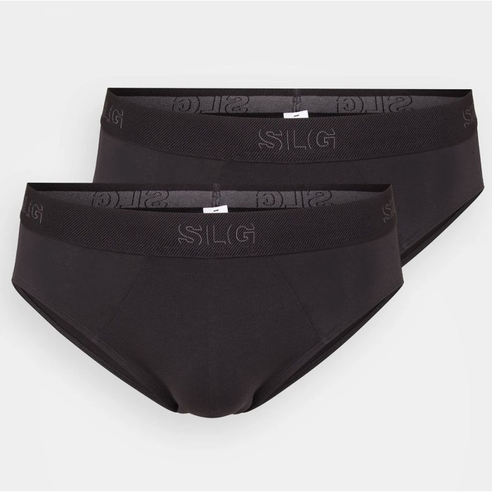 2 Slip uomo Sloggi a vita bassa in cotone organico con elastico comfort loggato