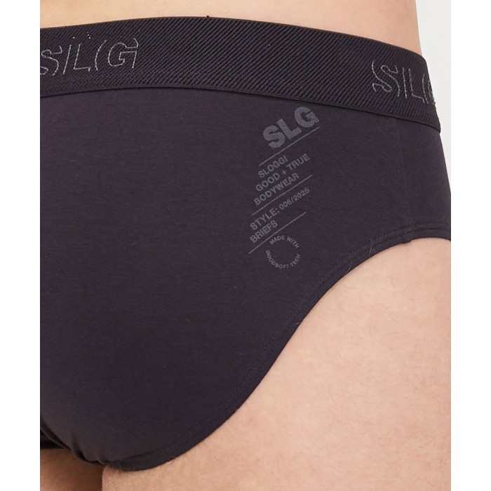 2 Slip uomo Sloggi a vita bassa in cotone organico con elastico comfort loggato
