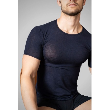 Maglia uomo Sublime manica corta a girocollo in caldo Modal e Cashmere