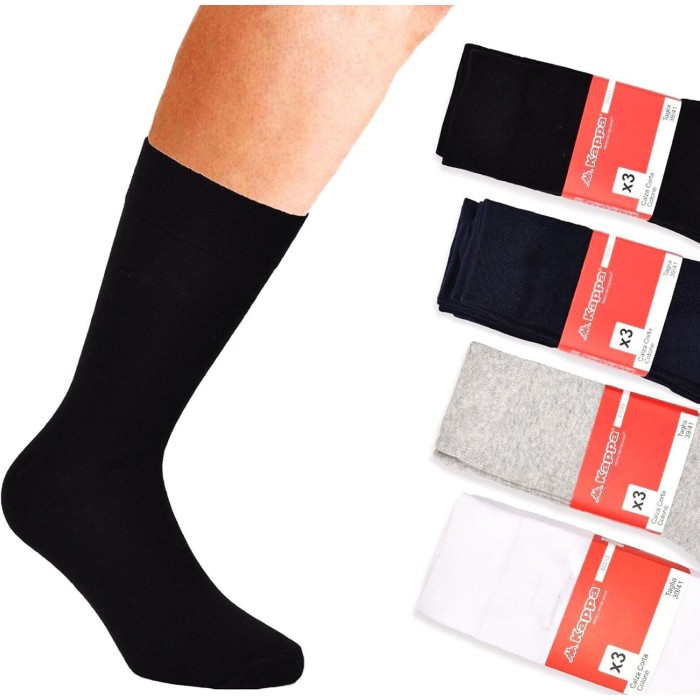 3 Paia di Calzini uomo Kappa tennis corte in morbida spugna senza logo