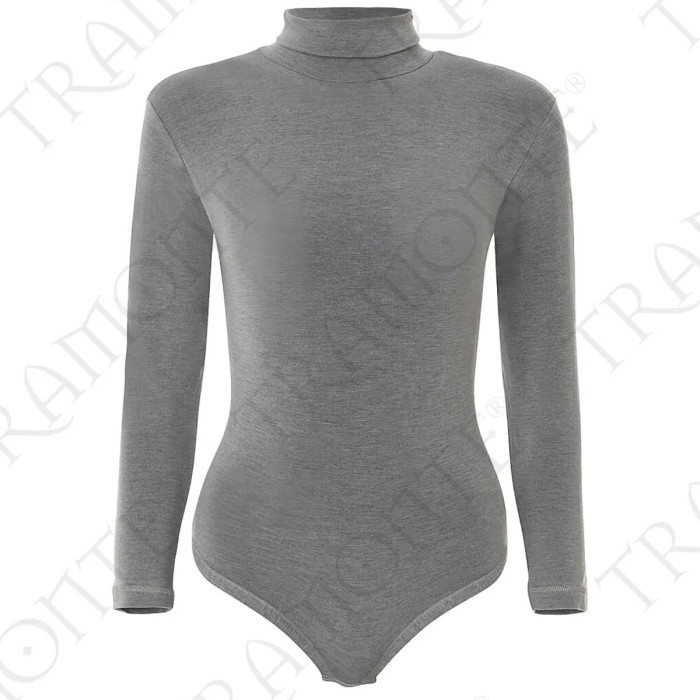 Body donna Tramonte manica lunga con collo alto rovesciato in micromodal